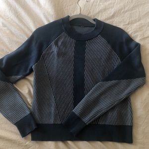 Lululemon Blue Striped Crew Neck
